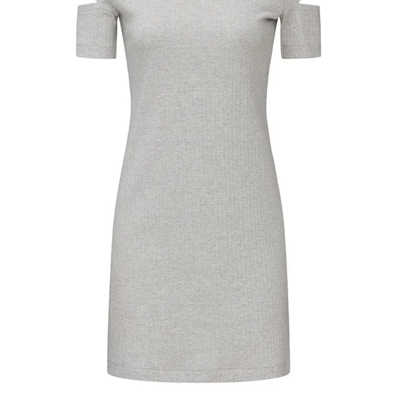 HELMUT LANG short sleeve 100% cotton Cut Slash Sleeve Gray Dress size XS - Picture 2 of 10